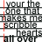 Animated contact sheet of 8 frames showing a hand-drawn heart animation on lined notebook paper with repeated text overlays.