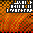 identical orange-brown pixelated with white text reading "LIGHT A MATCH TO LEAVE ME EE" and a single red letter 'I' in the word LIGHT