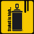 Pixelated yellow square icon with dark blue spray can and vertical brown text reading "SPRAY" on left side.