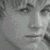 A grayscale close-up of a person's face on the left, with white pixelated text 'I Love Jesse!' on black background to the right.