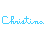 A 5x5 contact sheet of animated frames showing the name "Christina" in blue cursive text over a black-and-white striped background, with varying frame visibility and partial occlusion across sampled frames.