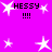 Bright magenta background with white star shapes and repeated text "HESSY !!!" in pixelated font, arranged in a pattern with varying star sizes and positions