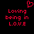 A static contact sheet of two identical pixel art frames showing red text and a heart symbol on black background.