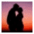 Animated contact sheet of a silhouette couple kissing against a sunset gradient background with text overlay, displayed in 3x3 grid layout.