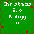 Green background with red star-like shapes and white text reading "Christmas Eve Babyy :)" arranged in a of four identical