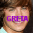 A person with brown hair and a light blue shirt appears in a of four with purple text overlays