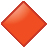 A single orange diamond-shaped icon with a gradient fill transitioning from light to dark orange, bordered by a darker red outline, set against a solid gray background.