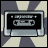 Pixelated cassette tape icon with silver casing and black tape window, set against a striped background with alternating light and dark diagonal sections.