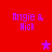 Red background with purple text 'Angie & Nick' and four star icons in varying shades of purple.