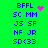 Green background with blue text strings and pink pixel clusters; two distinct animation states show different pink cluster positions near 'BFFL' text.