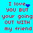 Pixelated text on cyan background with red letters and blue heart/splatter animations.