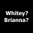 Black background with white text asking about 'Whitey', 'Brianna', and 'Frisky & Beanie' while two dogs rest on a patterned surface.