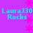 Pixelated cyan text "LauraJ30 Rocks" repeats four times on a purple background with pink star patterns.
