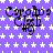 Purple background with white stars, repeated text "Carolyn" and "#15" in black script, and a gray rectangle in the bottom-right corner.