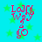 A static image with a bright cyan background and green star shapes, featuring red pixelated text reading "LoJ[6 W?y ? go" arranged in four lines.
