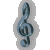 A vertical of musical note icons in varying shades and styles, displayed against a light gray background