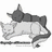 Pixelated cartoon animal characters in a static composition with one character lying down and another standing.