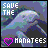 A contact sheet of 13 animated frames showing a manatee with text "SAVE THE MANATEES" and pink heart symbol, arranged in a 4x4 grid with one frame below the grid on a gray background.
