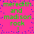 A static image with bright pink background and scattered blue dots, displaying green text 'meredith and madison rock!' in two identical vertical