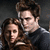 Two people in close proximity with one person's arm around the other, next to red pixelated text reading 'Just Bite Her!' on a black background.