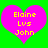 Two identical pink hearts on a bright green background with yellow text reading "Elaine Lvs John" inside each heart.