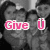 Black-and-white group photo with overlaid text in pink, blue, and green, featuring a heart symbol.