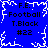 Blue background with white pixelated border and central starburst; text reads F.E. Football T.Black #22 in black pixels.