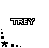 Pixelated animated buddy icon featuring the name 'TREY' with changing blue accents and star shapes across five frames on a white background.