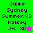 Pixelated text on colored backgrounds with a star symbol, showing two color variations of the same design.