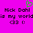 A static pixel art image with a bright pink background, displaying repeated text and symbols in black and green.