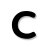 Black C-shaped curve on white background with pixelated edges and grayscale transition zones.