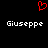 Red pixelated heart symbol above two identical white text labels on black background.