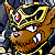 nine pixelated character portraits with varied expressions, colors, and accessories including helmets, red hair, and a blue-haired figure