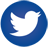 Blue circular icon with white bird silhouette facing right, pixelated edges on both elements.
