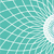Pixelated teal and white pattern with interwoven lines forming abstract shapes on a solid background.