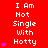 Red background with white pixelated text "I Am Not Single With Hotty" repeated across three , each containing multiple of the same text and varying numbers of pink heart symbols