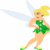 Pixelated cartoon fairy character in green dress with wings, shown across three frames of an animation sequence on a white background.