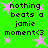 Green background with black text reading "nothing beats a jamie moment<3" and pink star shapes scattered across the image.