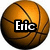 Pixelated basketball with brown and orange tones, featuring the name 'Eric' in white text on a black background overlay.