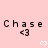 Pink background with repeated 'Chase <3' text and white heart symbols in a pattern