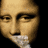 Animated contact sheet showing sequential frames of a pixelated Mona Lisa face with mosaic overlay and text "THE DA VINCI CODE" below, arranged in 3x2 grid on black background.