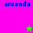A split-screen display shows two identical 'amanda' text blocks with a green star and pink star on a bright background.