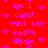 Red background with repeated purple text 'Oh I can't wait to see u again.' and pink heart symbols scattered throughout the frame.