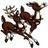 Pixelated static icon of a brown reindeer with antlers and white accents on a transparent background, likely intended for holiday-themed messaging.