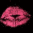 Animated icon featuring pink lips, two pink flowers with yellow centers, and a chocolate-covered strawberry on white background.