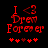 Red pixelated text and symbols on black background with animated heart-shaped changes in the bottom