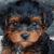 A pixelated dog with brown and black fur appears in two , one with overlaid text reading "how much cuter cold they get llypupla"