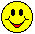Yellow pixelated smiley face with black eyes and red mouth, displayed in a of nine variations showing different eye states