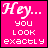 pink square icons with white pixelated text reading "Hey... you look exactly like my next boyfriend!" and small heart symbols, some with underlined text