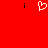 Red background with two black vertical bars and a white pixelated heart symbol in the center.
